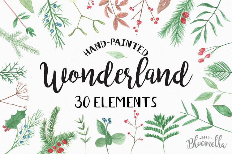 Wonderland Christmas Festive 30 Elements Holly Berries