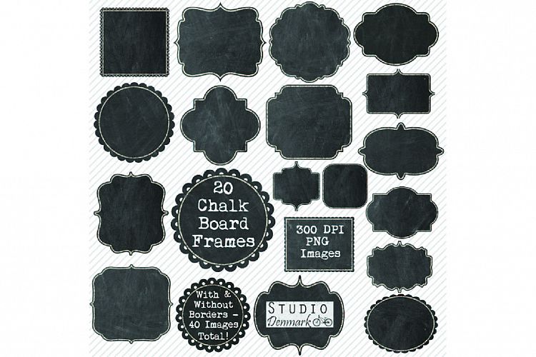 Chalkboard Frames Clipart - 20 Chalkboard Clipart Labels