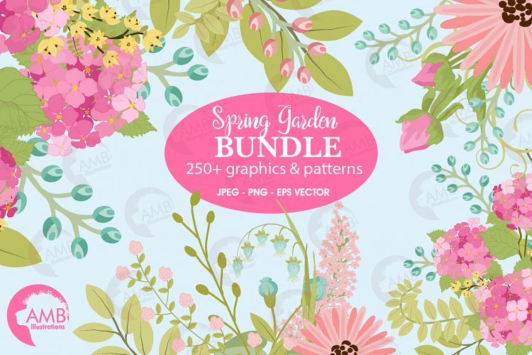 Spring Secret Garden Floral Mega Bundle