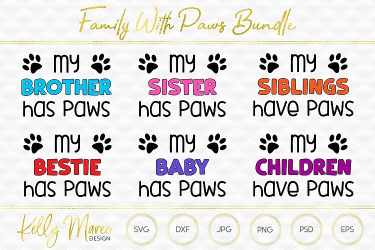 Family With Paws SVG Files Bundle | Dog SVG