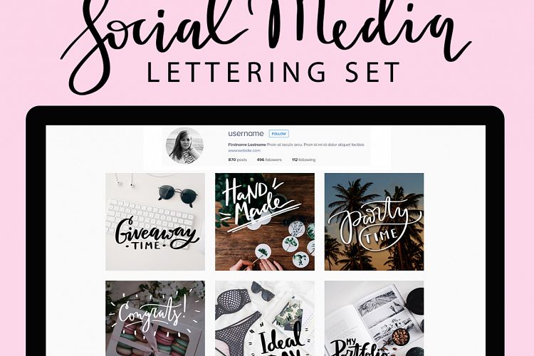 Social Media Lettering Set