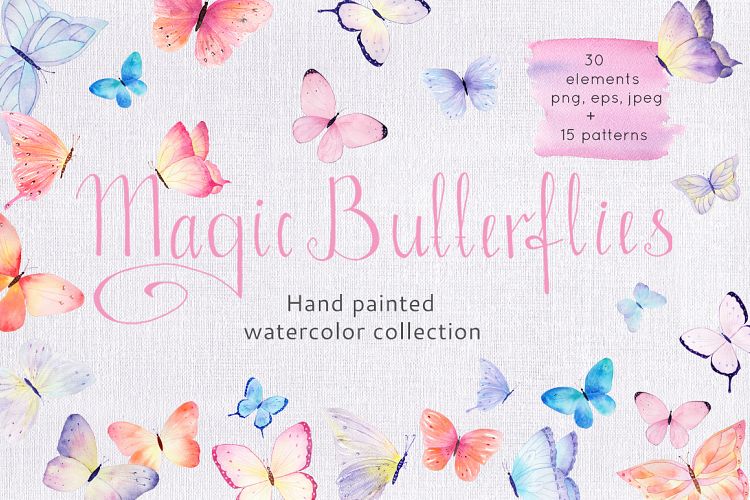 Butterfly Watercolor Clipart Collection
