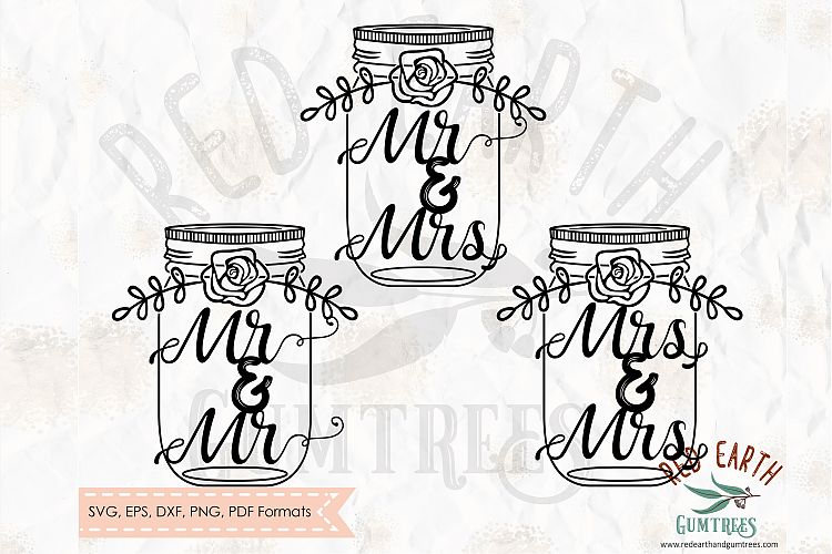 Mr & Mrs, mr & mr, mrs & mrs split monogram SVG,DXF,PNG,EPS