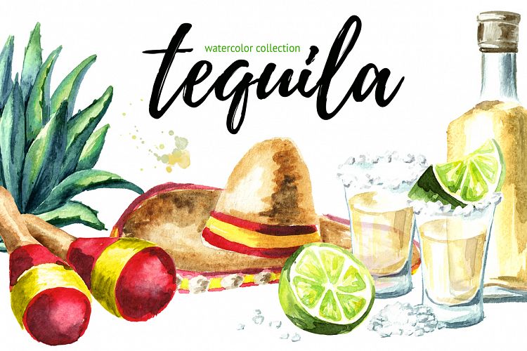 Tequila. Watercolor collection