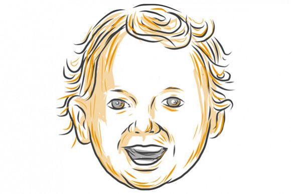 Caucasian Toddler Smiling Drawing example image 1