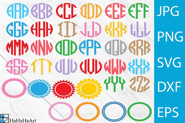 Flattened Monogram Alphabet V2 Clip art / Cutting Files 63c