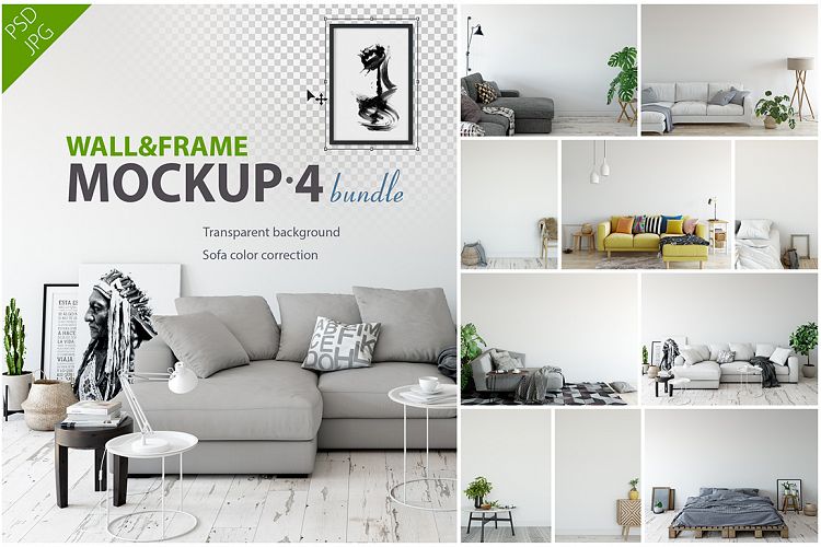 Wall & Frames Mockup - Bundle Vol 4