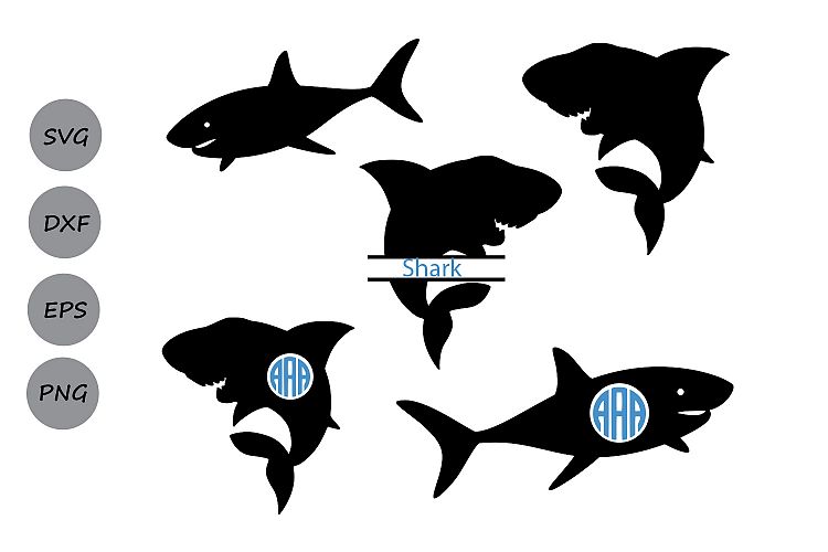 Download Shark svg silhouette, shark monogram svg, shark clipart, Shark SVG File Cutting file, Svg For ...