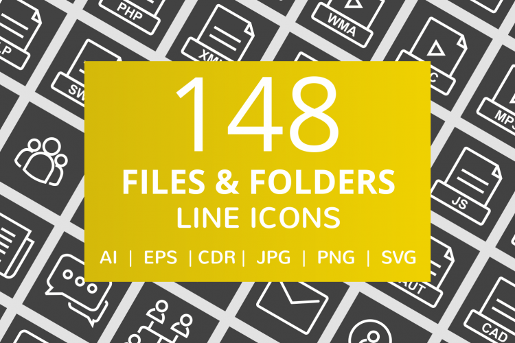 148 Files   Folders Line Inverted Icons
