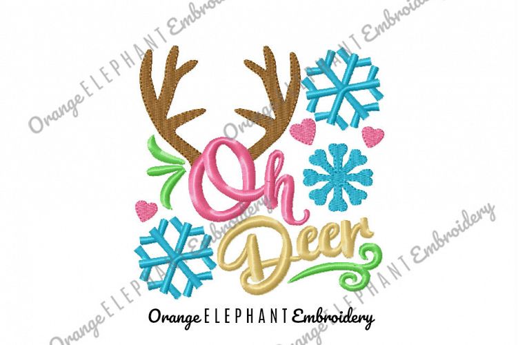 Oh Deer Unique Urban Machine Embroidery Design digital File