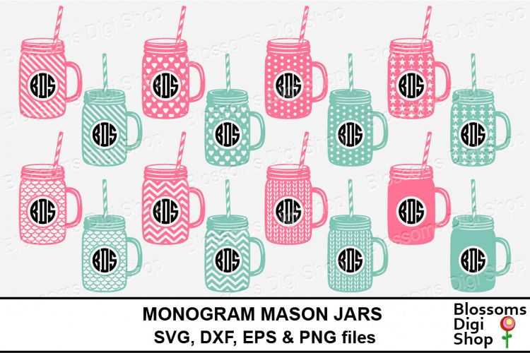 Monogram Mason Jars