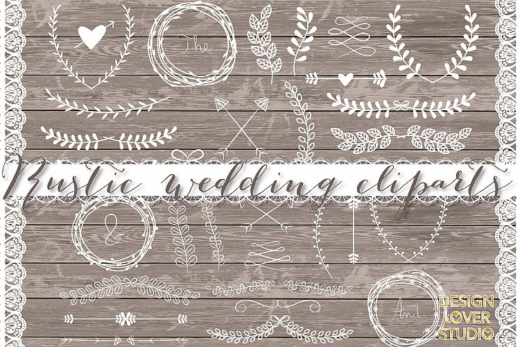 VECTOR Laurels, Flower, Wedding clipart