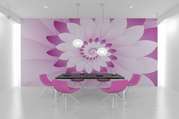 Abstract Pink & White Floral Design Background