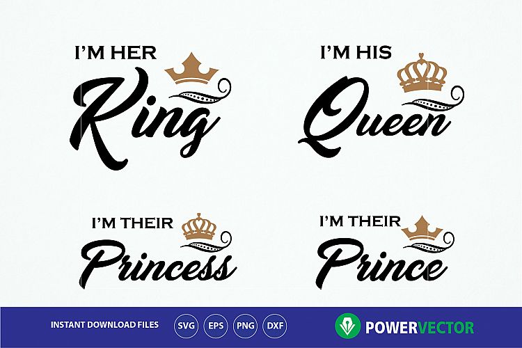 King Queen Princess Prince T shirts SVG Cuttable Design ...