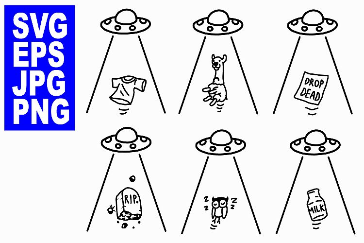 UFO Abduction Set 2- EPS/SVG/JPG/PNG