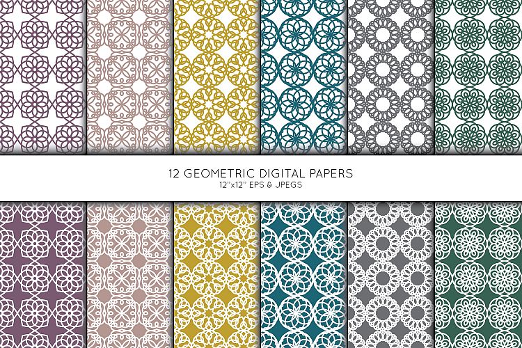 Geometric Digital Paper, Seamless pattern, Scrapbook paper