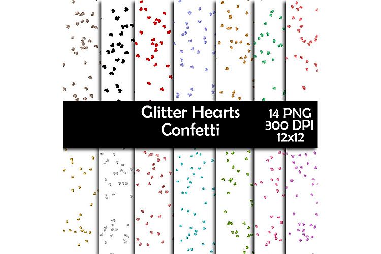 Glitter Heart Confetti Overlay Clipart