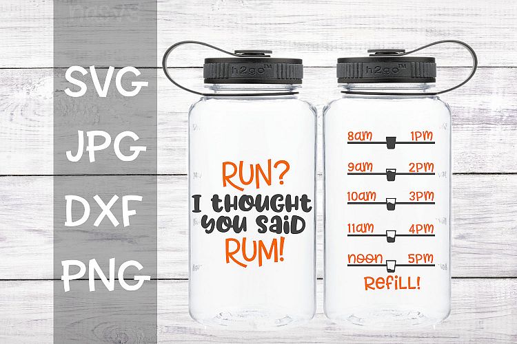 Run I thought you said rum, water tracker, svg
