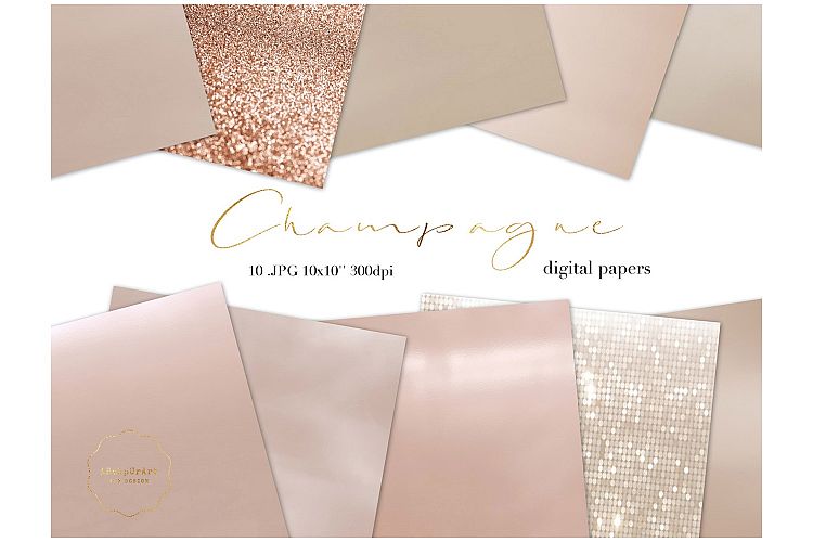 Champagne Color Metallic Texture Paper
