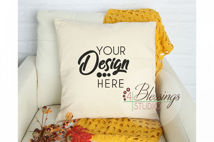 Fall Pillow Mockup Canvas Pillow Mockup Autumn Template
