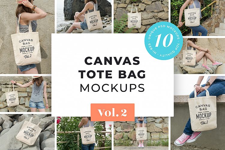 Canvas Tote Bag Mockups Pack Vol.2