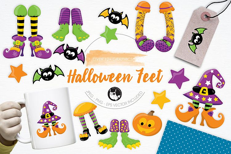 Halloween Feet graphics and illustrations