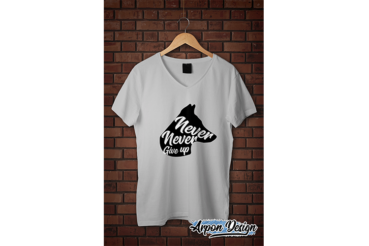 wolf never give up svg, eps,dxf  for cutting machine or iron tshirt 