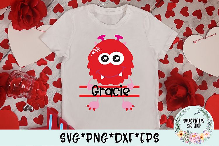 Monster Gracie Spilt Name Monogram SVG Cut File