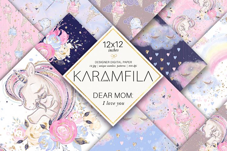 Mother and Baby Unicorns Patterns