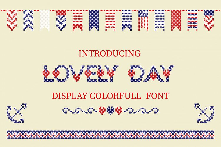 LOVELY-DAY-COLOR-CROSSSTICH OTF-SVG  multicolor font