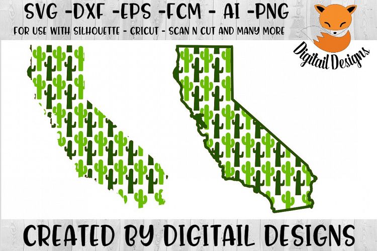 California Cactus SVG Cut File For Silhouette - Cricut