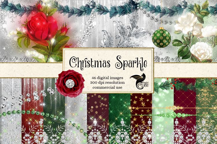 Christmas Sparkle Digital Scrapbooking Kit