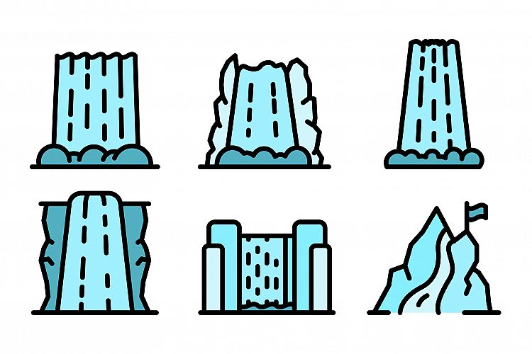 Cascade icons set vector flat example image 1