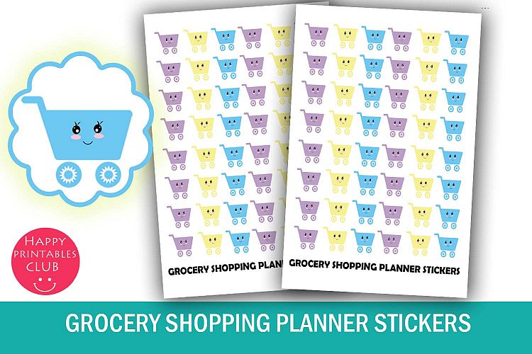 Grocery Shopping Planner Stickers- Shopping Cart Stickers