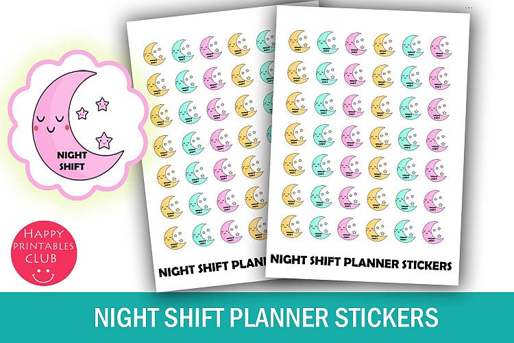 Night Shift Planner Stickers- Work Planner Stickers-Kawaii
