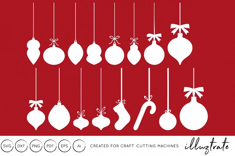 Baubles SVG Cut File - Christmas Clipart, DXF, PNG