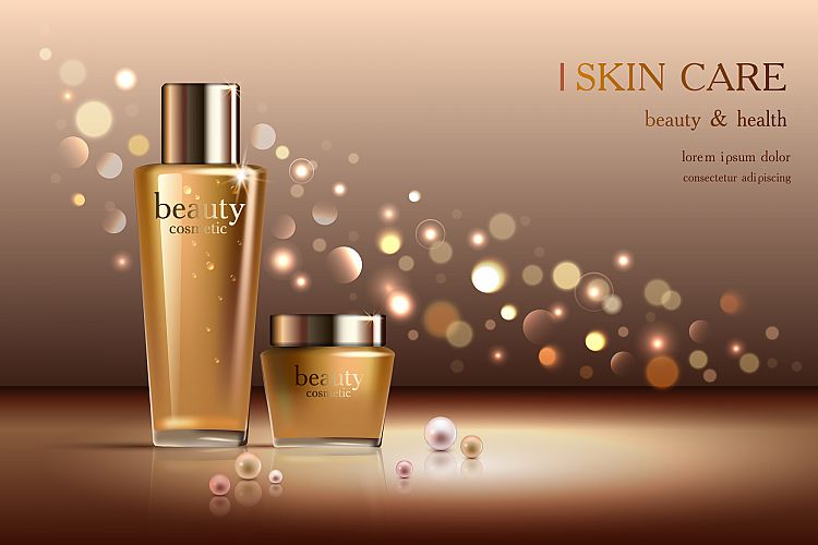 Cosmetic ads template. Gold & Shiny.