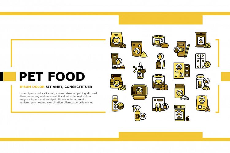 Pet Products Food Landing Header Vector example image 1