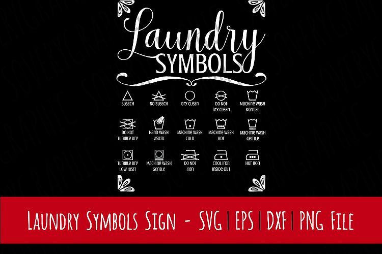Laundry Room Symbols Sign | SVG Cut File | PNG Printable