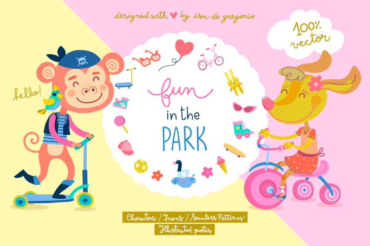 Fun in the Park. Cute animals