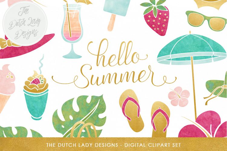 Summer Beach Clipart Set