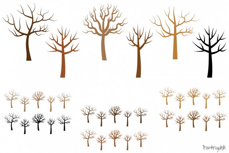 Bare tree silhouette clipart, Leafless tree clip art