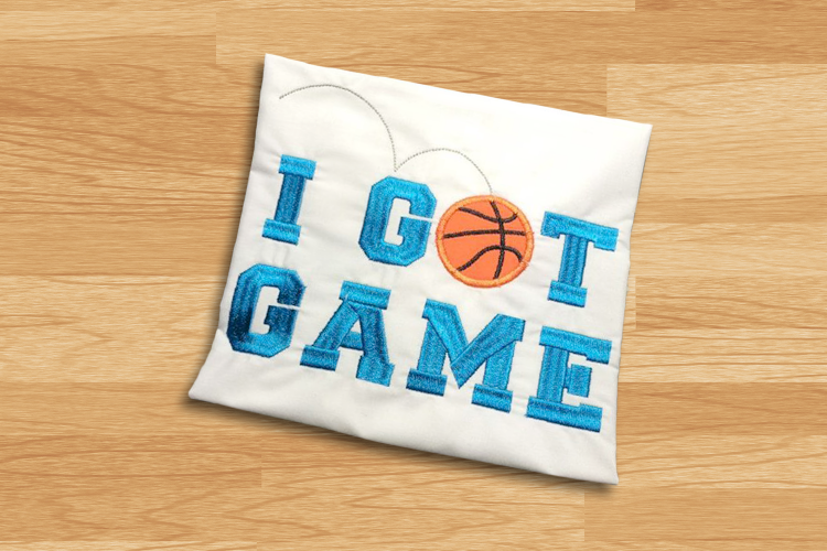 I Got Game Basketball Applique Embroidery Design