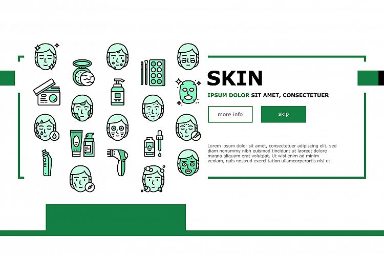 Facial Skin Care Treat Landing Header Vector example image 1