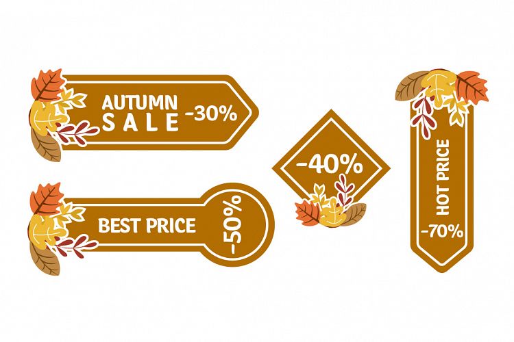 Autumn sale labels vector