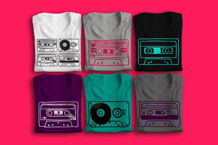 Hand Drawn Cassette Tapes SVG Design Set