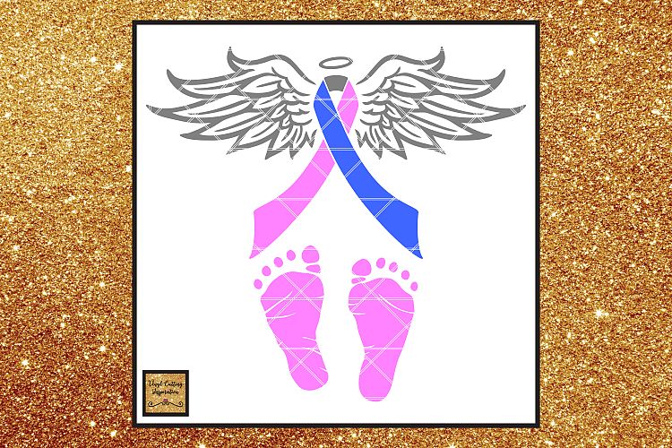 Pregnancy, Infant & Child Loss Awareness Ribbon Angel SVG