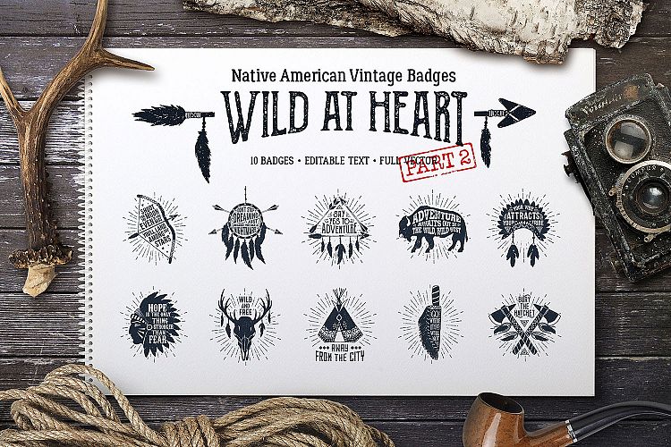Download Wild at Heart. Native American Vintage Badges. Vol.2 ...