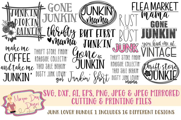Junk Lover Bundle 1 SVG, DXF, AI, EPS, PNG, JPEG