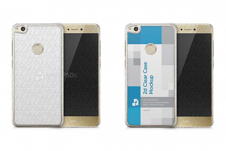Huawei P8 Lite (2017) 2d Clear Mobile Case Design Mockup 2017 example image 1